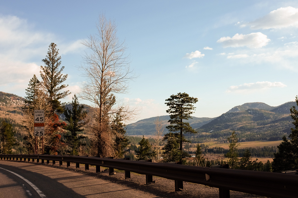 On the way down towards Pagosa Springs, a 5,000 ft drop in elevation