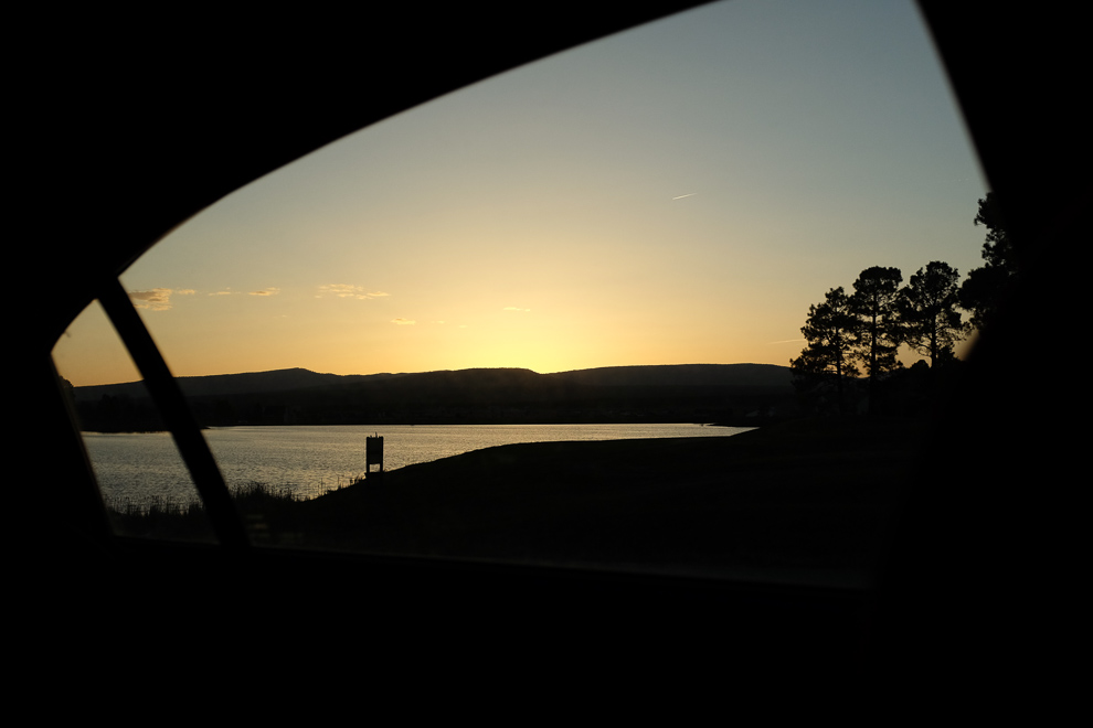 Pinon Lake Reservoir at dusk