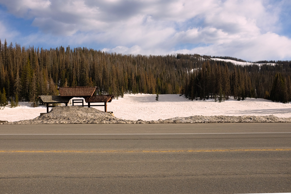 Crossing the Continental Divide at Wolf Creek Pass.